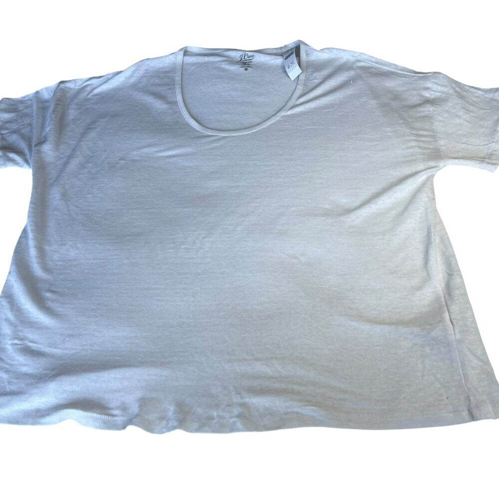 J.Crew 100% Linen Relaxed Tee White Color Size Medium - Picture 6 of 10